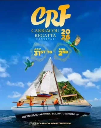 Affiche du Carriacou Regatta Festival, du 31 juillet au 2 août 2026