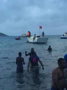 Le bateau à l’eau